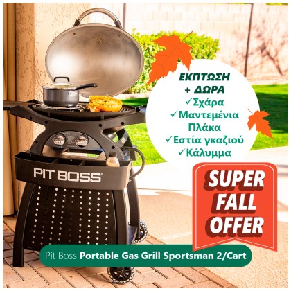 Pit Boss Portable Gas Grill Sportsman 2 Grey with Cart Promotion