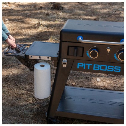 Pit Boss Portable Gas Ultimate Plancha:  2 Burner with Cart 30mb, with Manifold kit