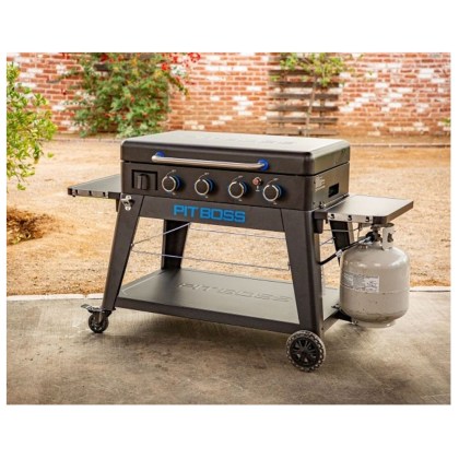 Pit Boss Portable Gas Ultimate Plancha:  4 Burner with Cart 30mb, with Manifold kit